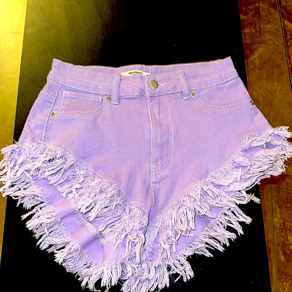 Lavender high waist shorts